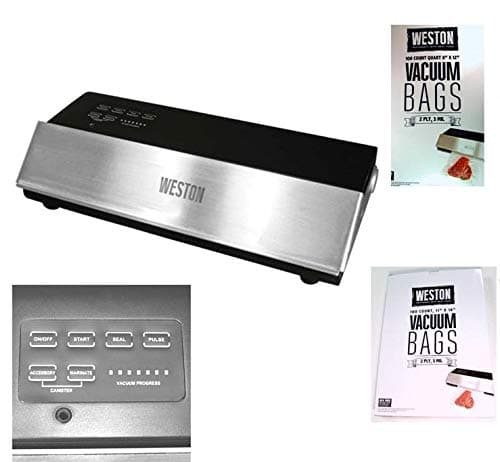 Weston Pro Advantage Vacuum Sealer (65-0501-W) PLUS 100 1-QUART and 100 1-GALLON Weston Bags