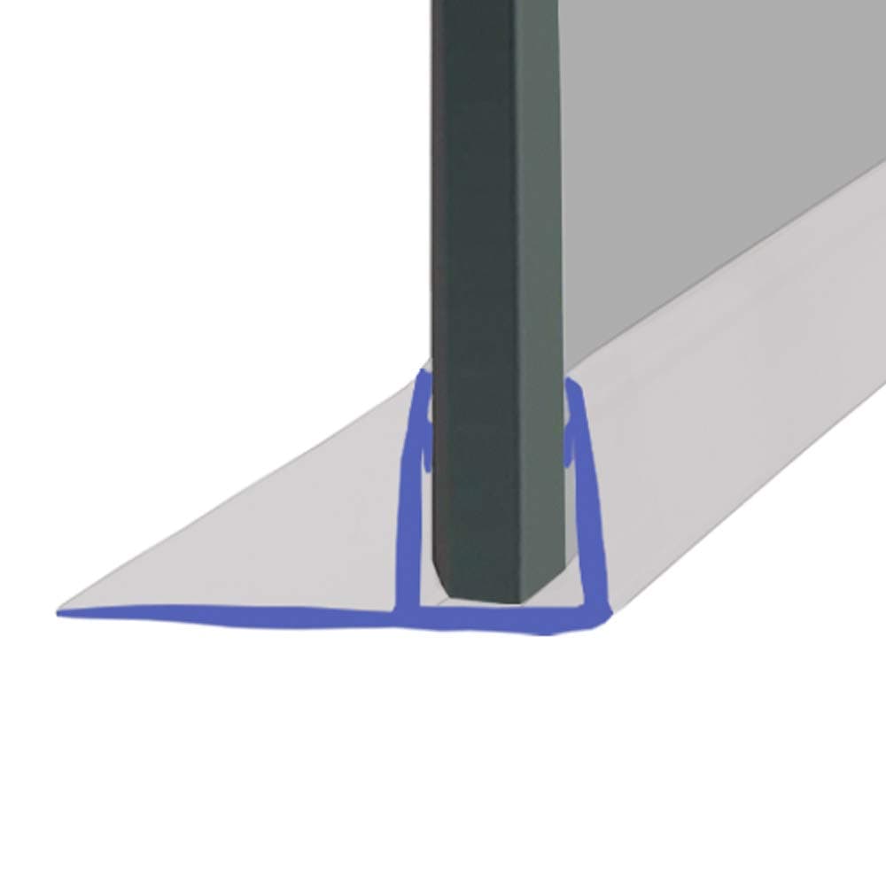 Vertical Shower Seals | Sold in Pairs | Used on Screens or Doors | 15 or 25mm Back Fins | Fits 4-6mm Glass | 2 Metres Long | FIN001 (15mm Fins (Clear))