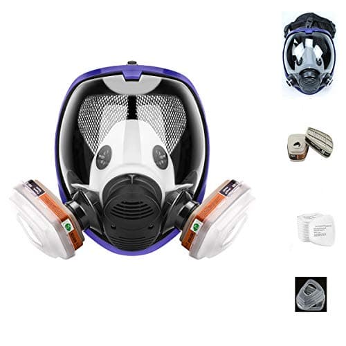 17in1 full face Cover Protective Respirator Rubber 360° Full Seal Protection (Respirator +Canister) Widely Used in Organic Gas