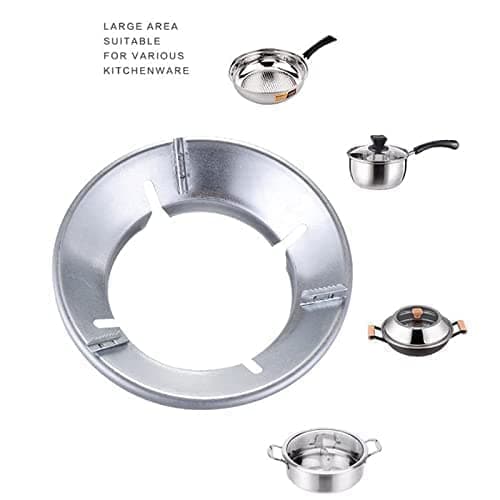 SKADIOO Gas Saver Burner Stand Gas Chula Burner Gas Saver Stand Jali Ring Fire&Windproof Energy Saving,Gas Chula Support Stand 4 Legs Supported For Indian Gas 0.7Mm Thickness Heavy Material,Manual