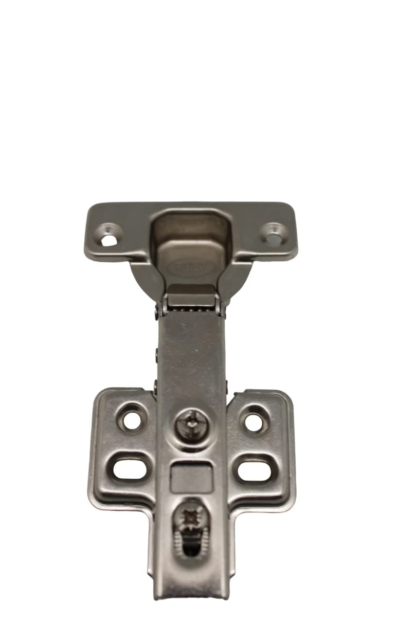 RUBY Soft Closing Overlay Type Hinge With Mounting Plate and Screws, Cabinet Hinges Kitchen Door (35mm Dia) Pack of 2