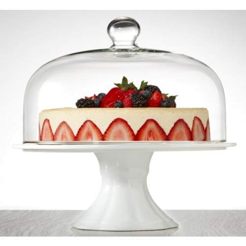 Brilliant - Bianco Extra Large Pedestal Cake Plate and Dome 33cm