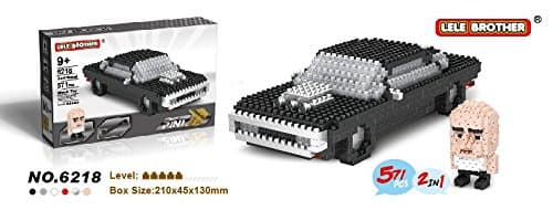 New Fast and Furious 7 - Dominic Toretto with Dodge Charger R/T Car Nanoblock Lego Mini Figure Real Hobby Series Total 571pcs