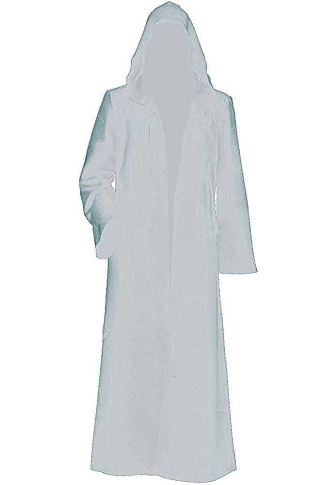 huiyemy Men's Tunic Hooded Robe Cloak Knight Fancy Cool Cosplay Costume,XX-Large White