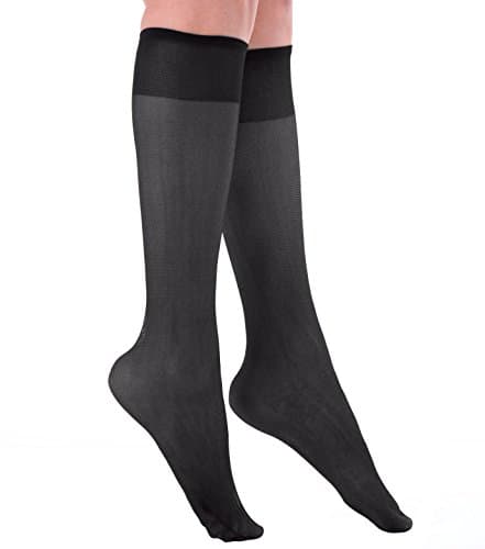 Women's Plus Size Queen Sheer Support Knee High Stockings 3-Pack