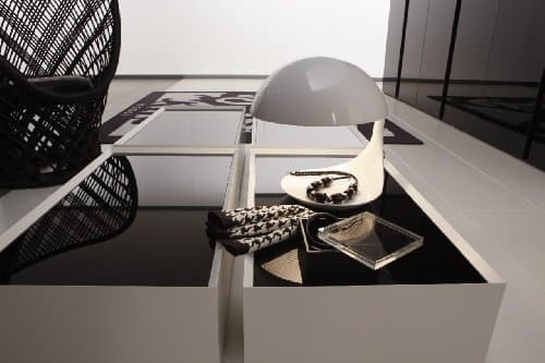 Rossetto Secret Small Night Stand with Glass in White