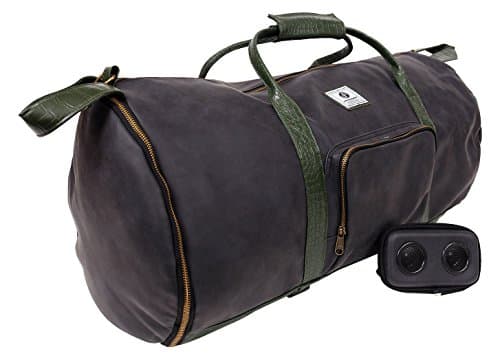 JammyPack Faux Gator & Leather Duffel with Speakers Bag, Green Gator, One Size