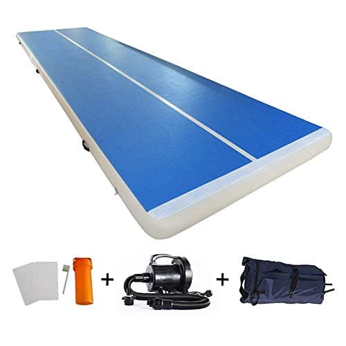EZ GLAM 10ft/13ft/16ft/20ft Air Mat Tumble Track Inflatable Gymnastics Tumbling Track Mat with Electric Air Pump for Cheerleading/Practice Gymnastics/Beach/Park/Home use