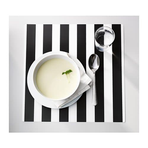 Placemats for tabel, placemats for round table / striped, black/white