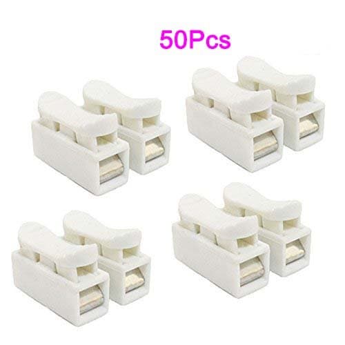 50pcs CH2 Spring Wire Connectors Electrical Cable Clamp Terminal Battery Block Connector LED Strip Light Wire Connector