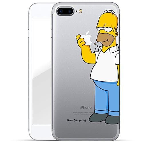 Finoo hard case for iPhone 7 Plus with Simpsons motif โHomer eats appleโ, slim shockproof protective cover, case with a licensed pattern, premium case for your phone