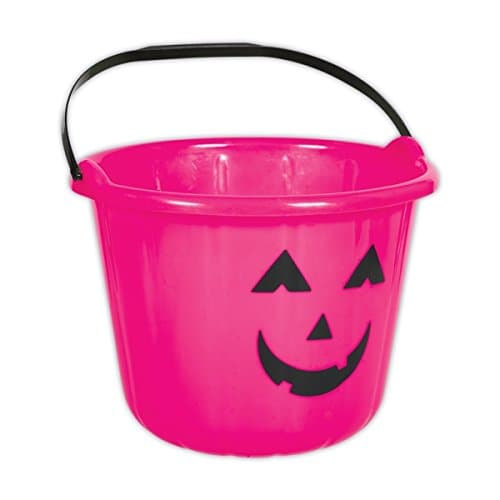 amscan Pink Pumpkin Halloween Plastic Trick or Treat Buckets x 3