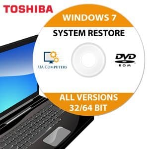 Toshiba Recovery Disc for Windows 7 32/64 Bit PC Computer Laptop