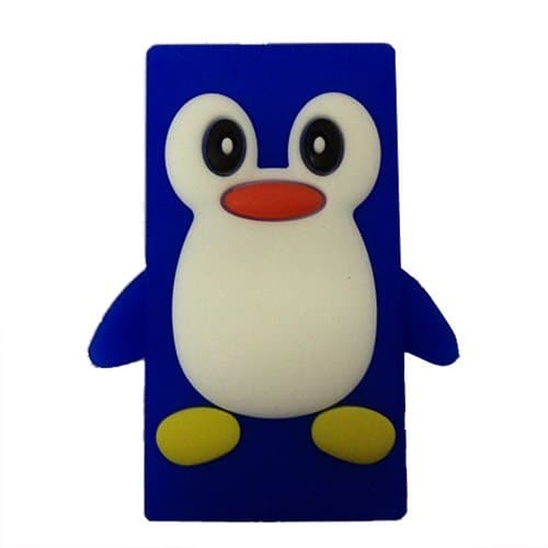 My8 New Lovely Penguin Silicone Rubber Soft Case Protector Cover Shell Fit for Apple iPod Nano 7 (Dark Blue)