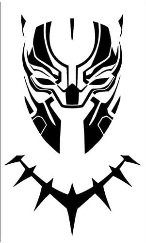 Creative Concept Ideas Black Panther Mask Decal Vinyl Sticker|Cars Trucks Vans Walls Laptop| Black |6.5 x 4.5 in|CCI1624