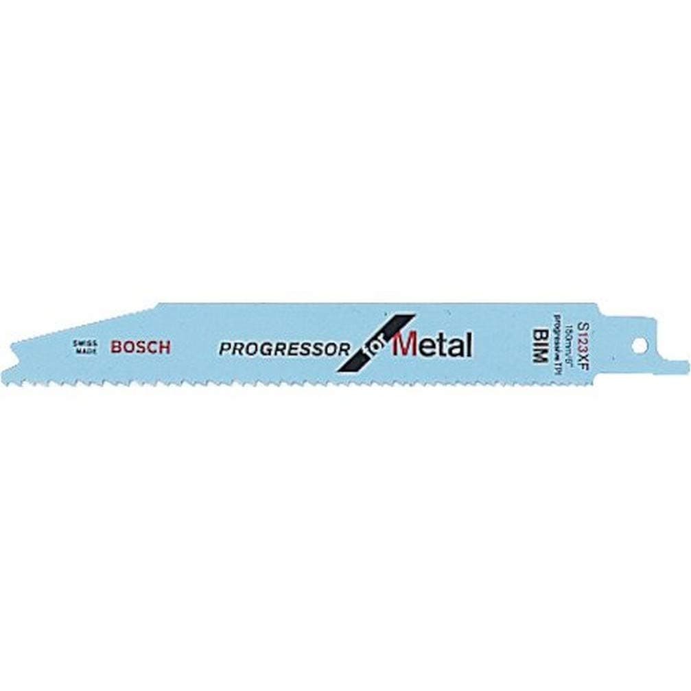 Bosch Professional Reciprocating Saw Blades, For Metal, S123Xf, Blade Length 150Mm, For Regular-Strength Steel Pipes And Profiles Of Wall Thickness From 1Mm To 8Mm, Pack Of 5