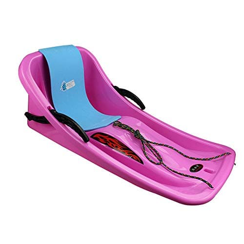 Guoyajf Winter Snow Sled,86cm Durable Downhill Sprinter Toboggan Snow Sled for Kids Boys Girls Adults with Brakes & Pulling Rope & Self-Heating Pad,Purple