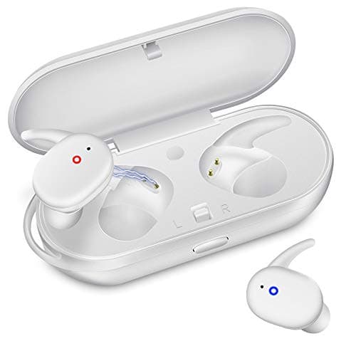 Wireless Earbuds,Upgraded Bluetooth 5.0 Bluetooth Earphones Deep Bass True Wireless Earbuds Stereo Hi-Fi Sound Wireless Headphones with Mic Charging Case Noise Reduction White