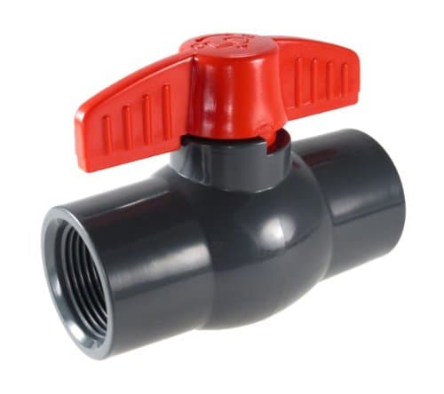 1/2" Threaded PVC Ball Valve - Grey
