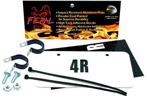 License Plate Kits (White or Black - Composite or Aluminum) Letters, Numbers and Hardware Included - ATV/UTV Personal License Plate - Side by Side Custom Number Kit (White, Aluminum)