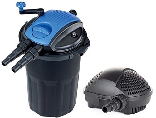 Swell Premium Pressure Filter and Pump Set with Biological & Mechanical Media | UV Clarifier for Crystal Clear Water | Submersible Pump with Strainer Cage & 10m Cable – for Pond up to 20,000L