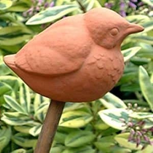 Weston Mill Pottery Terracotta Bird cane toppers (set of 3)