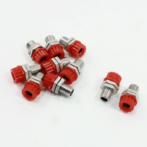 Water & Wood Red Audio Amplifier 4mm Banana Socket Binding Post Terminal 10 Pcs