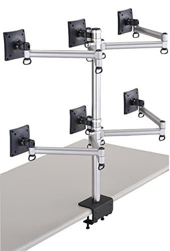 FogiMount Hex Desk Monitor Arm Fully Adjustable, fits 6 Screens up to 27" (Enhanced clamp Mount)
