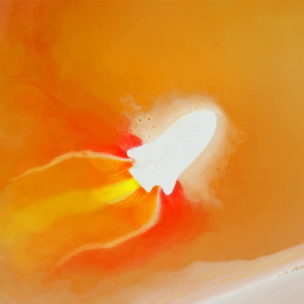 Zimpli Kids Large Rocket Bath Bomb from, Magically Creates Flame Special Effect, Birthday Gifts for Boys & Girls Age 3+, Fizzing Bath Toy for Moisturising Dry Skin, Montessori Toys for All