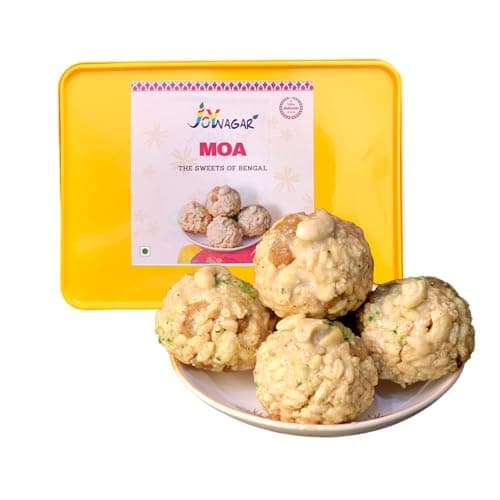 JOYNAGAR BRAND Original Joynagarer Khirer Moa 12 Pcs | Indian Mithai Ladoo | Winter Authentic Moya Sweets from Bengal | Organic Date Palm Jaggery Product | Dry Sweets Gift Box