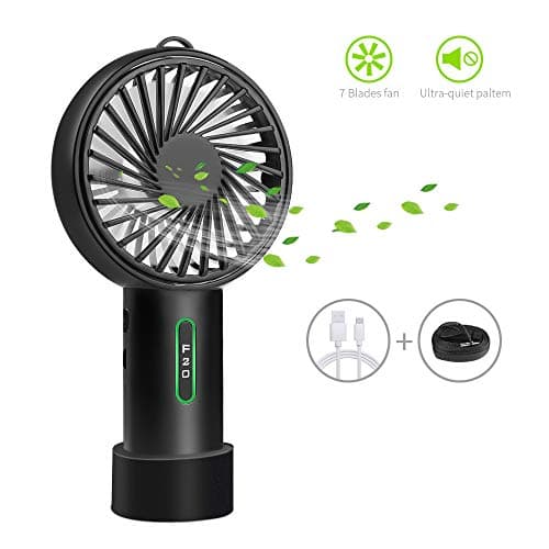 Ifecco 2600mAh USB Mini Handheld Fan, Portable Outdoor USB Fan, Personal Electric Desk Fan with Rechargeable Battery, Quiet Adjustable Angle Hand Fan for Traveling, Office and Home