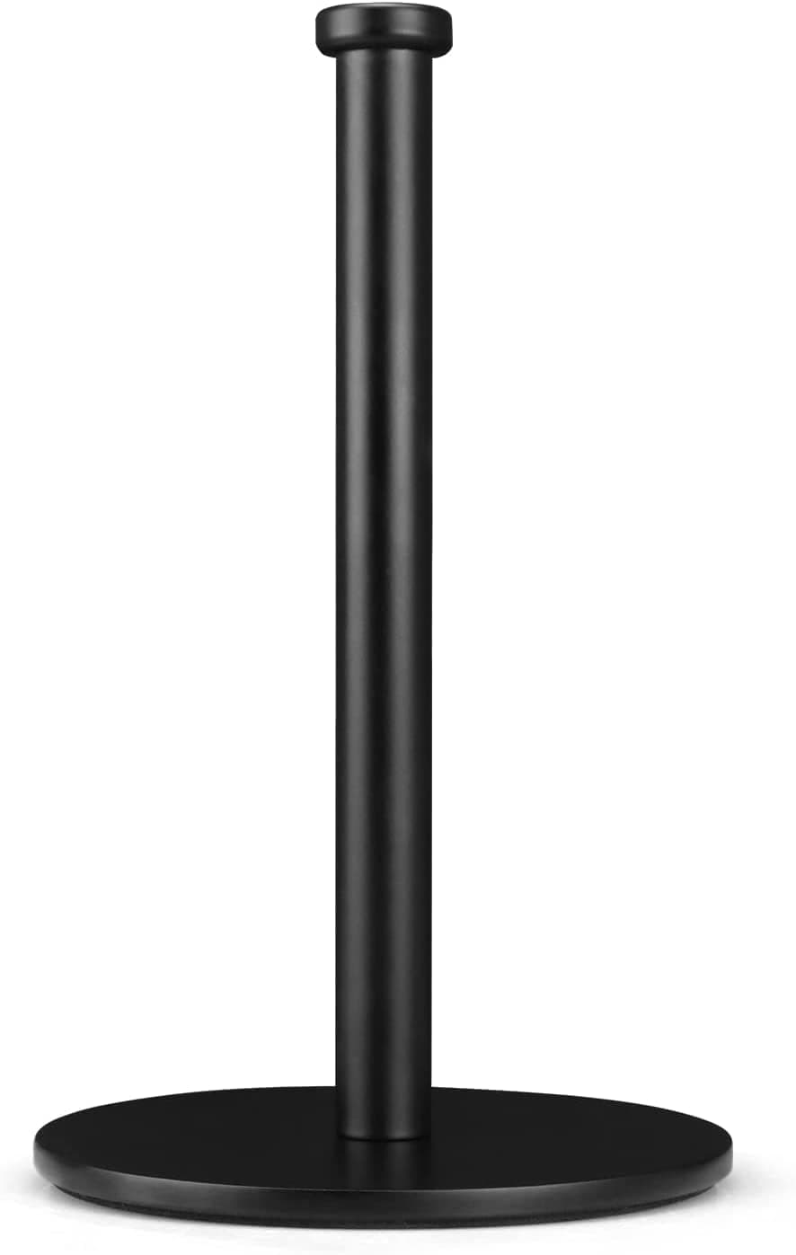 Paper Towel Holder, Black Kitchen Roll Holder Organizer, Countertop Paper Towel Holders for Kitchen Roll Holder, Steady Countertop Paper Towel Holder with Weighted Base