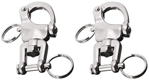 CHALLENGER Lot of 2 90MM (3.5") Stainless Steel Multi-Purpose Quick Release Marine Bail Jaw Swivel Tack Snap Shackle 98496A
