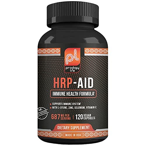 Premium Herpes Supplement - HRP-Aid - Aid for Herpes, Cold Sores and Shingles - with L-Lysine - Immune Support Medicine Supplement for Adults (120 ct)