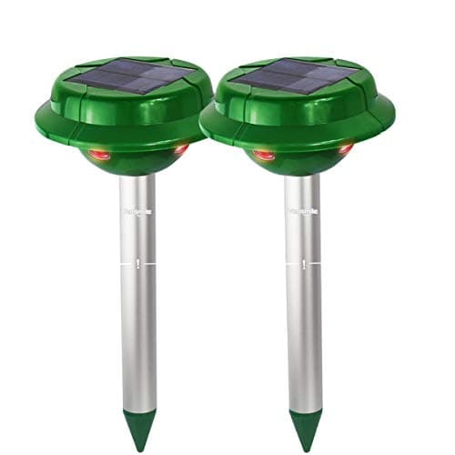 VENSMILE 2 X Snake Repellent Solar Mole Repeller Gopher Deterrent Vole Chaser Trap Deter Away Groundhog for Your Lawn Garden Yard - Cover 7500 Square feet