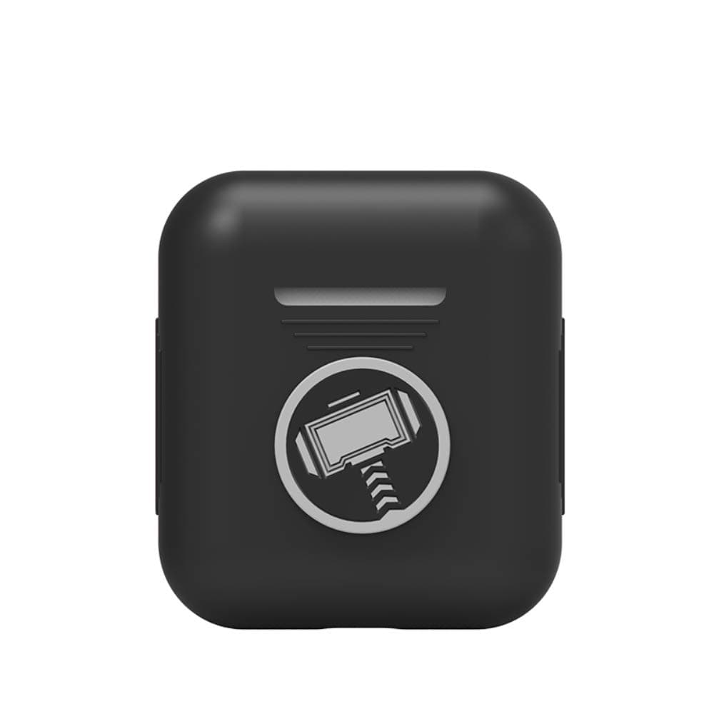 TinPlanet Marvel Avengers Series Protective Silicone Case Compatible with Apple Airpods 1 & AirPods 2 [Front LED Not Visible], Thor (Black)