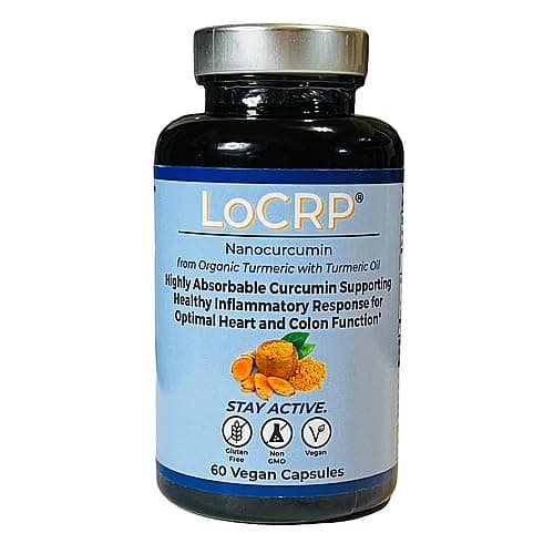 LoCRP Nano-Absorb Curcumin & Turmeric Oil Capsules - Vegan, Heart & Colon Support, 60-Day Supply
