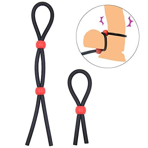 2 Pcs Adjustable Ĉǿǿçk Řinĝs Lasting Ƥéénǐs Erect Rope Delay Go ńo bölÏa Sčrotưṃ Řinĝs Ƥéénǐs Řinĝ for Men