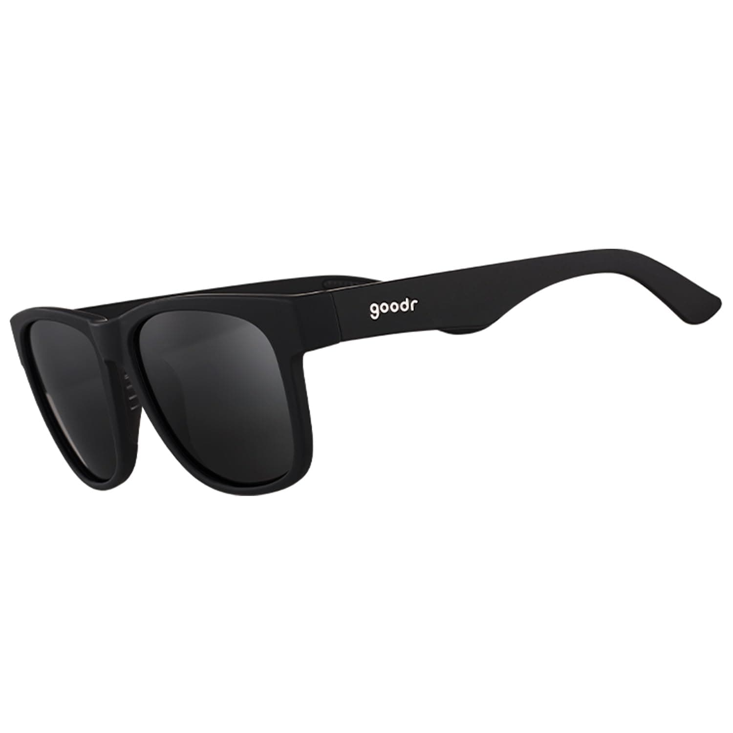 goodr Hooked on Onyx Polarized Sunglasses for Men & Women, Large Sized (BFG), Black Solid Frame with Black Non-Reflective Glare Reducing Lenses, UV400 Protection, No Slip, No Bounce