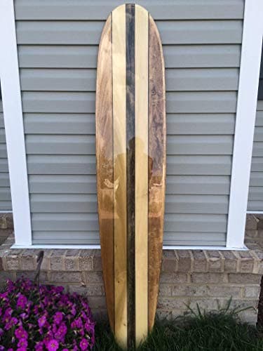 Custom Six foot surfboard wall hanging. Decorative poplar surfboard wall art.