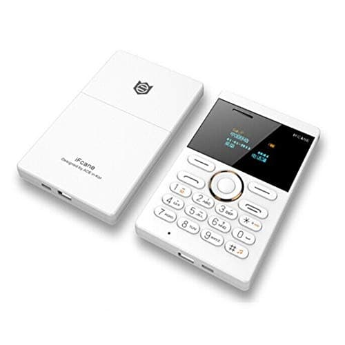 iFcane E1 Quad Band GSM Unlocked Mini Card Phone 1.0 inch Bluetooth 2.0 MP3 FM Alarm Clock Mini Students Cellphone (White)