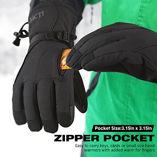 Waterproof Mens Ski Gloves Winter Warm 3M Thinsulate Snowboard Snowmobile Cold Weather Gloves