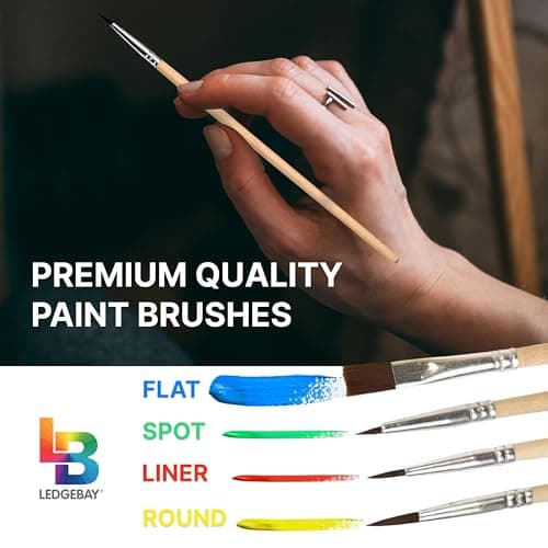 Ledgebay DIY Paint by Numbers Kit for Adults Framed Canvas: Beginner to Advanced Paint by Numbers Kit, Kits Include Acrylic Paint Set Brushes Tabletop Easel (Seaside Escape 12" x 16" Framed)