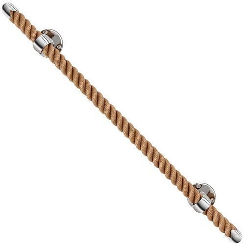 NAUTILUXE Nautical Rope Towel Bar/Curtain Rod (Natural/Chrome, 18")