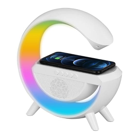 Dkian YN2209 Multifunctional Bluetooth Speaker with 15W Fast Wireless Charger RGB ambience Light G Shaped 5W 2