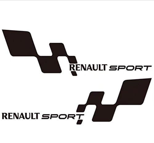 YOUQI 2 Pic Small Cool 11.4"x3.54"Inch (29CMx9CM) Sport Car Decal/Sticker Special For Renault (black)