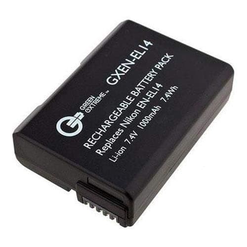 Replacement Nikon EN-EL14 EN-EL14A Battery Pack for Nikon D3100, D3200, D3300, D3400, D5100, D5200, D5300, D5500, DF, Coolpix P7000, P7100, P7700, P7800 DSLR Cameras (1100mAh 7.4V)