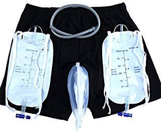 Incontinence Pants for Men with Collection Urine Bag Portable Leak Proof Leg Pee Catheter Holder for Elder（Size L）