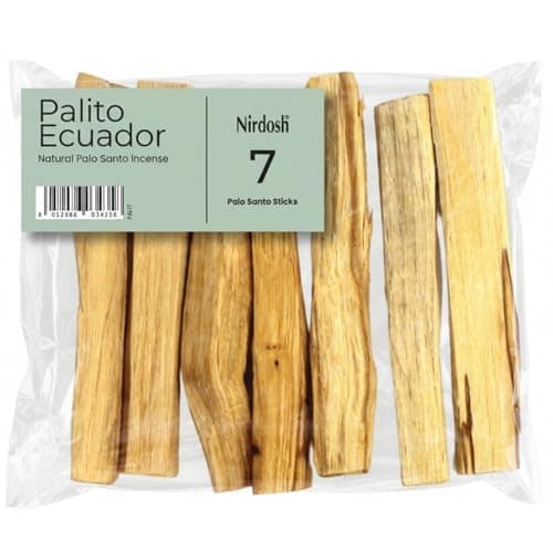 Palo Santo Incense Sticks PALITO from Ecuador - 7 Wood Sticks 3.94in - Original and Natural Incense Sticks of Palo Santo Wood for Yoga and Meditation - Bursera Graveolens