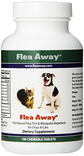 FLEA AWAY New The Natural Flea Tick And Mosquito Repellent Dogs and Cats - 100 tabs